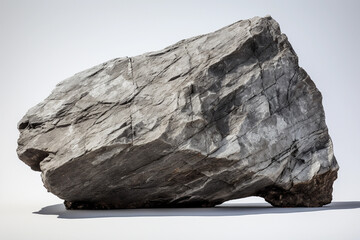 A large stone lying on a white background