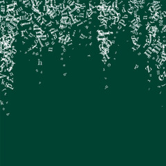 School notebook cover. White chalk  floating