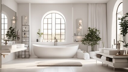 "Contemporary Elegance: Design a Stylish Modern Bathroom with Neatly Folded Towels"