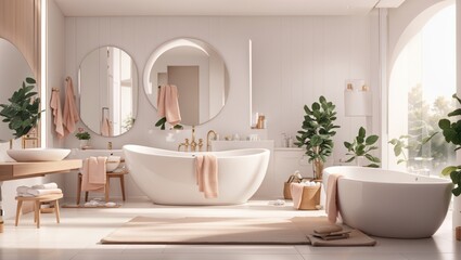 "Contemporary Elegance: Design a Stylish Modern Bathroom with Neatly Folded Towels"
