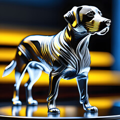 Fototapeta na wymiar Elegant Metal puppy Sculpture.(Generative AI)