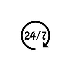 24 7 icon isolated on transparent background