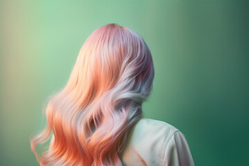 Fototapeta premium Pastel colored pink and lilac hair. 