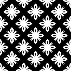 White background with black pattern. Seamless texture for fashion, textile design,  on wall paper, wrapping paper, fabrics and home decor. Simple repeat pattern.