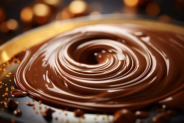 Fototapeten Chocolate swirl as a background. generative ai © 92ashrafsoomro
