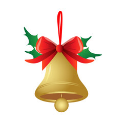 Bell Christmas attribute isolated on white background