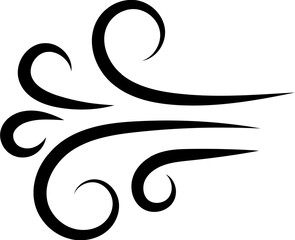 Hand drawn wind and wave illustration