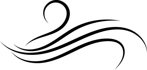 Hand drawn wind and wave illustration