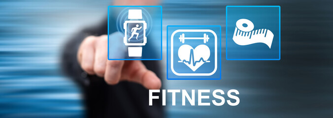 Man touching a fitness concept