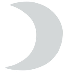 Crescent moon icon flat illustration