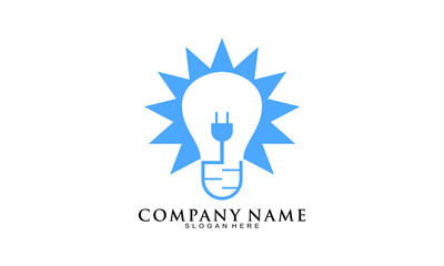 Electricity lamp symbol vector logo