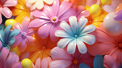 colorful flowers of plasctics. Generative Ai