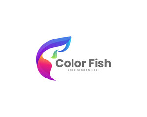 Modern colorful fish logo vector illustration