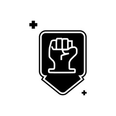 Transparency and confidence icon in black fill style. Vector illustration of election and voting design element in trendy style. Editable graphic resources for many purposes.