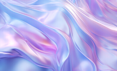 Obraz premium Blue and pink flowing texture close up. Abstract, soft and dreamy background with silky or satiny surface. Smooth and shiny texture with wavy pattern.