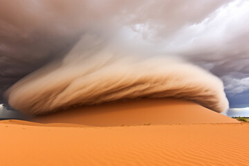 picturesque Sand storm in the desert
