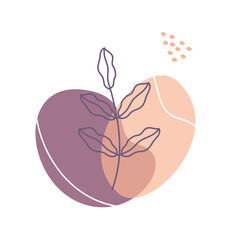 Beige abstract floral vector element