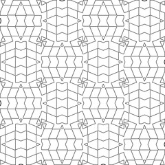 Vector pattern with symmetrical elements . Modern stylish abstract texture. Repeating geometric tiles from striped elements.Black and white pattern.