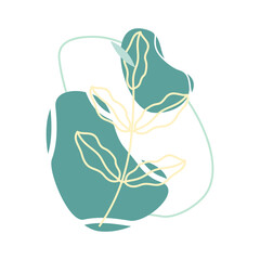 Beige abstract floral vector element