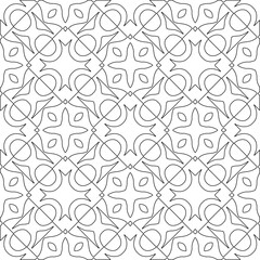 Vector pattern with symmetrical elements . Modern stylish abstract texture. Repeating geometric tiles from striped elements.Black and white pattern.