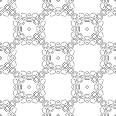 Vector pattern with symmetrical elements . Modern stylish abstract texture. Repeating geometric tiles from striped elements.Black and white pattern.