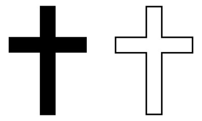Christian cross symbols. Religion vector illustration on white background