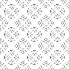 Vector pattern with symmetrical elements . Modern stylish abstract texture. Repeating geometric tiles from striped elements.Black and white pattern.
