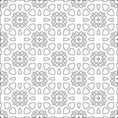 Vector pattern with symmetrical elements . Modern stylish abstract texture. Repeating geometric tiles from striped elements.Black and white pattern.