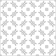 Vector pattern with symmetrical elements . Modern stylish abstract texture. Repeating geometric tiles from striped elements.Black and white pattern.