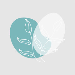 Beige abstract floral vector element