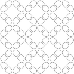 Vector pattern with symmetrical elements . Modern stylish abstract texture. Repeating geometric tiles from striped elements.Black and white pattern.