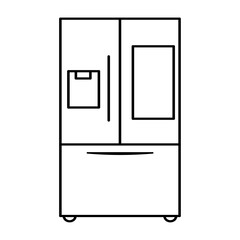 Fridge line icon. Freezer storage, refrigerator sign. Vector illustration