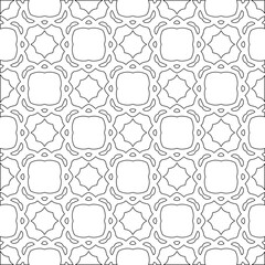 Vector pattern with symmetrical elements . Modern stylish abstract texture. Repeating geometric tiles from striped elements.Black and white pattern.