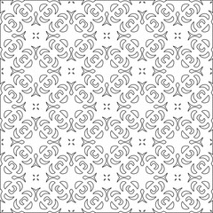 Vector pattern with symmetrical elements . Modern stylish abstract texture. Repeating geometric tiles from striped elements.Black and white pattern.
