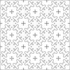 Vector pattern with symmetrical elements . Modern stylish abstract texture. Repeating geometric tiles from striped elements.Black and white pattern.