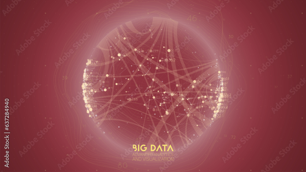 Poster Big data visualization. Futuristic infographic. Information aesthetic design. Visual data complexity. Complex data threads graphic visualization. Abstract data graph.
