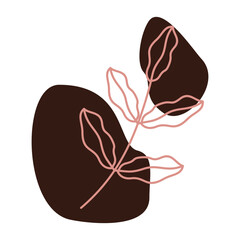 Beige abstract floral vector element