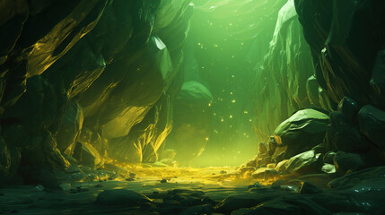 Fototapeta premium Crystal Cave. Generative Ai