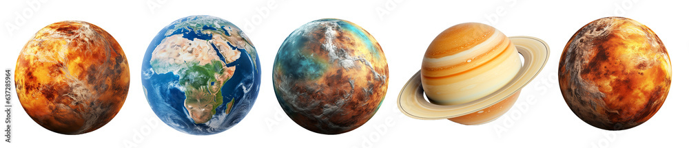 Wall mural isolated illustration of planets. created with generative ai