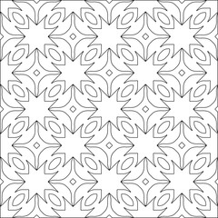 Vector pattern with symmetrical elements . Modern stylish abstract texture. Repeating geometric tiles from striped elements.Black and white pattern.