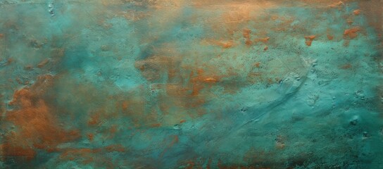 Oxidized copper texture for a unique, greenish-blue patina - obrazy, fototapety, plakaty