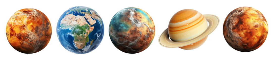 isolated illustration of planets. Created with Generative AI - obrazy, fototapety, plakaty