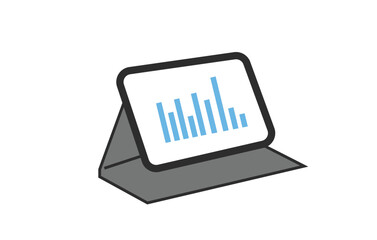 資料を表示するタブレットのイメージイラスト素材