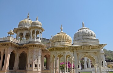 Fototapeta premium Gatore Ki Chhatriyan ( royal crematorium grounds ) , Jaipur, Rajasthan, India