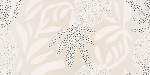 Photo sur Plexiglas Style bohème Abstract collage minimal botanical pattern. Simple contemporary print. Fashionable template for design. 
