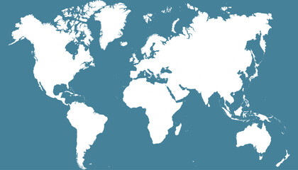 World map. Silhouette map. Color modern vector map	