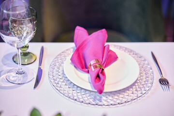 Fototapeta na wymiar wedding table setting with flowers