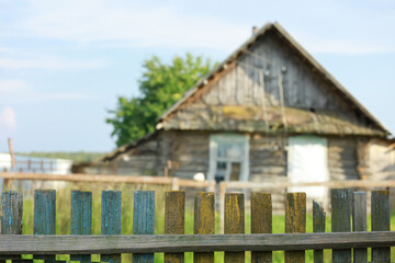 wooden old house in the abandoned village