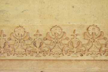 Intricate carving at Gatore Ki Chhatriyan ( royal crematorium grounds ) , Jaipur, Rajasthan, India