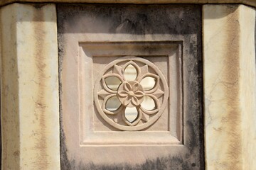 Intricate carving at Gatore Ki Chhatriyan ( royal crematorium grounds ) , Jaipur, Rajasthan, India